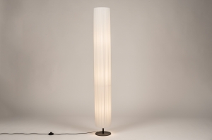 vloerlamp 15958 modern eigentijds klassiek stof metaal wit rond langwerpig