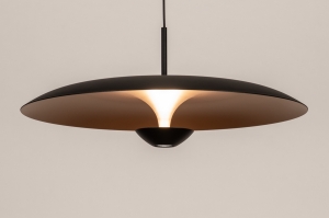 hanglamp 15959 design modern aluminium metaal zwart mat goud rond