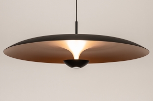 hanglamp 15960 design modern aluminium metaal zwart mat goud rond