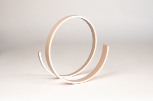 tafellamp 15975 modern aluminium metaal beige taupe rond