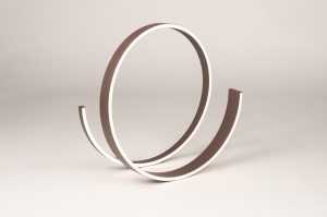 tafellamp 15976 modern aluminium metaal bruin rond