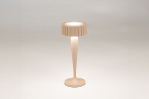 tafellamp 15981 modern aluminium metaal beige zand rond