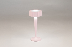 tafellamp 15982 modern aluminium metaal roze rond