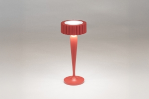 tafellamp 15983 modern aluminium metaal rood rond