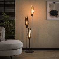 vloerlamp 15985 glas metaal zwart langwerpig