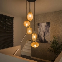 hanglamp 15990 glas metaal rond