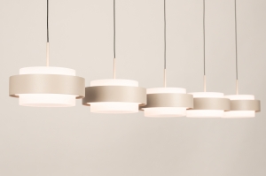 hanglamp 16044 design modern aluminium metaal beige zand langwerpig