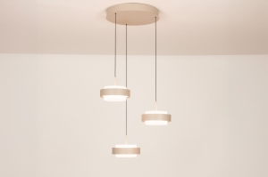 hanglamp 16046 design modern aluminium metaal beige zand rond