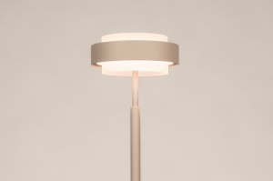vloerlamp 16048 modern aluminium beige rond