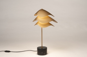 tafellamp 16055 modern eigentijds klassiek aluminium marmer metaal zwart goud brons