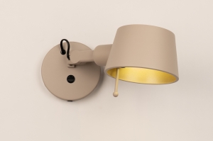 wandlamp 16056 design modern metaal beige zand rond langwerpig