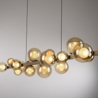 hanglamp 16068 glas helder glas metaal brons langwerpig