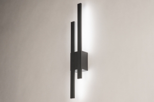 Wandleuchte 16069 modern Aluminium schwarz matt anthrazit laenglich