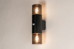 wandlamp 16070 modern aluminium kunststof acrylaat kunststofglas zwart mat langwerpig