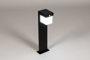 buitenlamp 16075 modern aluminium kunststof polycarbonaat slagvast zwart mat langwerpig