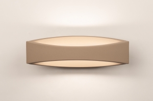wandlamp 16079 modern retro eigentijds klassiek aluminium beige zand ovaal