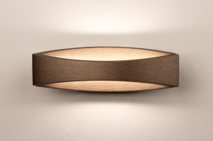 wandlamp 16080 modern retro eigentijds klassiek aluminium bruin ovaal