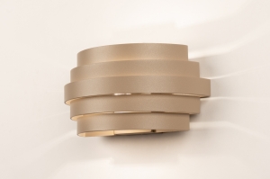 wandlamp 16082 landelijk modern retro eigentijds klassiek aluminium metaal beige zand rond