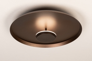 plafondlamp 16088 modern eigentijds klassiek metaal bruin rond