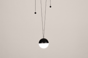 hanglamp 16093 modern aluminium kunststof acrylaat kunststofglas metaal zwart mat