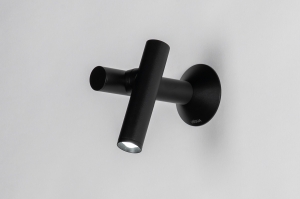 wandlamp 16098 modern aluminium metaal zwart mat rond langwerpig