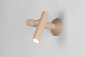 wandlamp 16099 modern aluminium metaal beige rond langwerpig