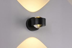 wandlamp 16106 design modern metaal zwart rond