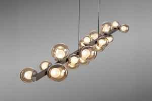 hanglamp 16108 glas helder glas brons metaal brons langwerpig
