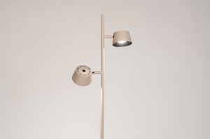 vloerlamp 16110 modern aluminium metaal beige zand rond