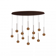 hanglamp 16115 design modern aluminium kunststof acrylaat kunststofglas metaal bruin ovaal