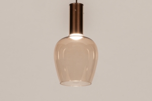 hanglamp 16121 modern eigentijds klassiek glas metaal brons geel
