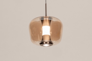 hanglamp 16126 modern eigentijds klassiek glas metaal goud geel rond