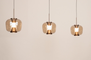 hanglamp 16127 modern eigentijds klassiek glas metaal goud geel langwerpig