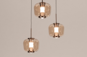 hanglamp 16133 modern eigentijds klassiek glas metaal goud geel rond