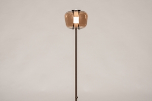 vloerlamp 16134 landelijk modern eigentijds klassiek glas metaal goud geel rond langwerpig
