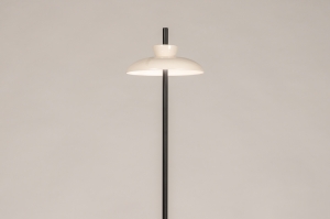 vloerlamp 16169 landelijk modern keramiek zwart mat beige rond