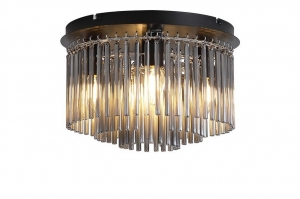 plafondlamp 16173 modern klassiek eigentijds klassiek glas metaal zwart mat rond