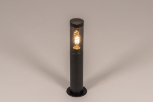 vloerlamp 16183 modern aluminium kunststof polycarbonaat slagvast metaal zwart mat rond langwerpig
