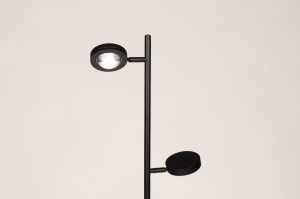 vloerlamp 16204 landelijk modern aluminium metaal zwart mat rond langwerpig