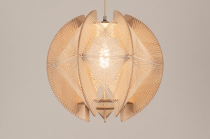 hanglamp 16211 landelijk modern retro hout licht hout beige naturel rond