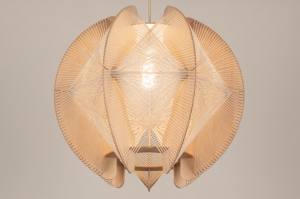 hanglamp 16212 landelijk modern retro hout licht hout beige naturel rond
