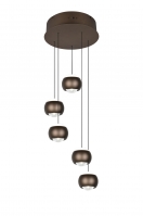 hanglamp 16230 design modern glas helder glas mat glas aluminium metaal brons bruin