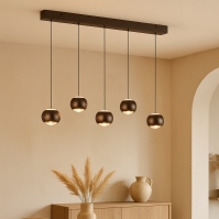 hanglamp 16231 design modern glas helder glas mat glas aluminium metaal brons bruin