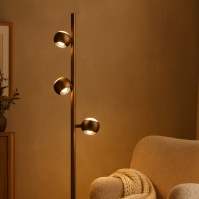 vloerlamp 16233 modern glas helder glas mat glas aluminium metaal brons bruin