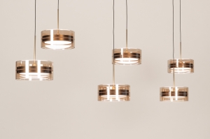 Haengeleuchte 16243 modern zeitgemaess klassisch Glas bronzefarben Bronze Gelb rund laenglich