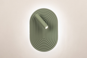 wandlamp 16249 modern retro aluminium kunststof metaal groen ovaal