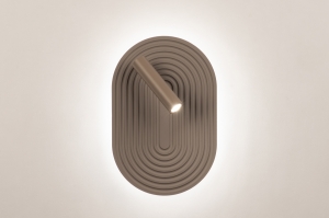 wandlamp 16250 modern retro aluminium kunststof metaal taupe ovaal
