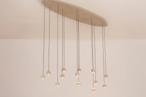 hanglamp 16268 modern aluminium metaal beige zand ovaal