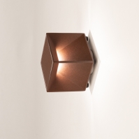 wandlamp 16273 design modern aluminium roest bruin brons bruin vierkant
