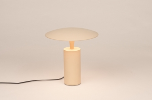tafellamp 16275 modern metaal beige zand rond